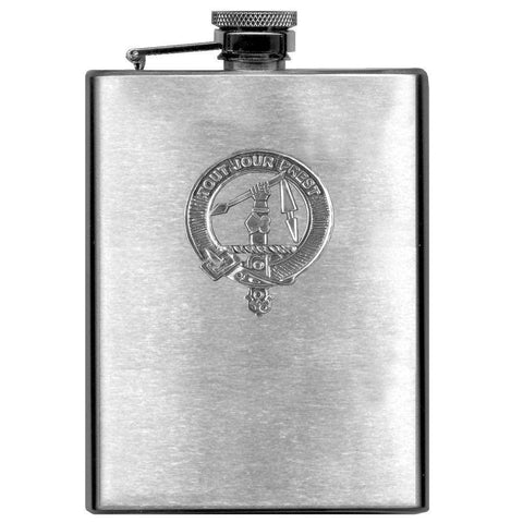 Carmichael 8oz Clan Crest Scottish Badge Stainless Steel Flask
