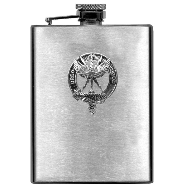 Carnegie 8oz Clan Crest Scottish Badge Stainless Steel Flask
