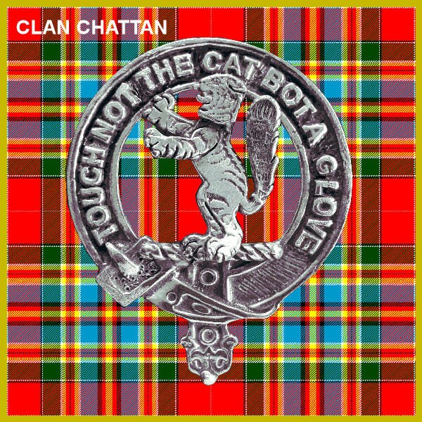 Clan Chattan 8oz Clan Crest Scottish Badge Stainless Steel Flask