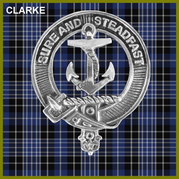 Clarke 8oz Clan Crest Scottish Badge Stainless Steel Flask
