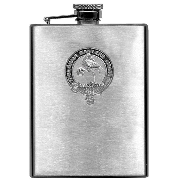 Cranston 8oz Clan Crest Scottish Badge Stainless Steel Flask