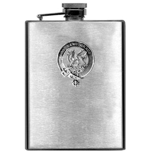 Crichton 8oz Clan Crest Scottish Badge Stainless Steel Flask