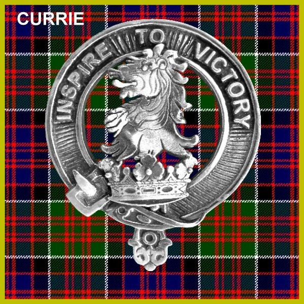 Currie 8oz Clan Crest Scottish Badge Stainless Steel Flask