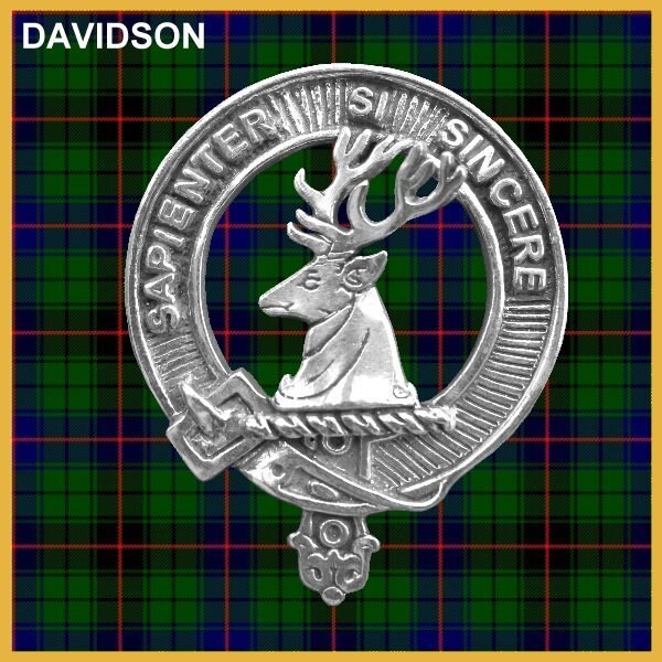 Davidson 8oz Clan Crest Scottish Badge Stainless Steel Flask