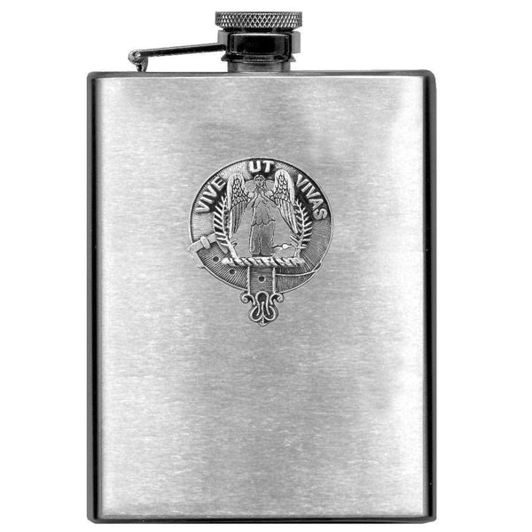 Falconer 8oz Clan Crest Scottish Badge Stainless Steel Flask
