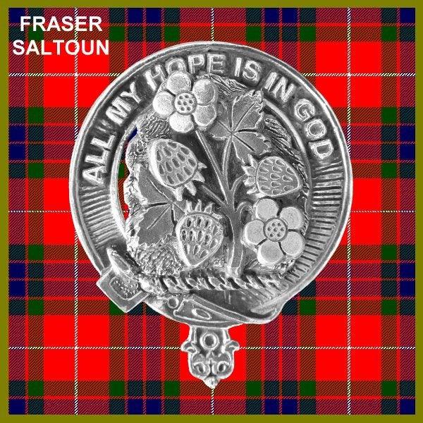Fraser  Saltoun  8oz Clan Crest Scottish Badge Stainless Steel Flask