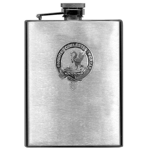 Gibson 8oz Clan Crest Scottish Badge Stainless Steel Flask