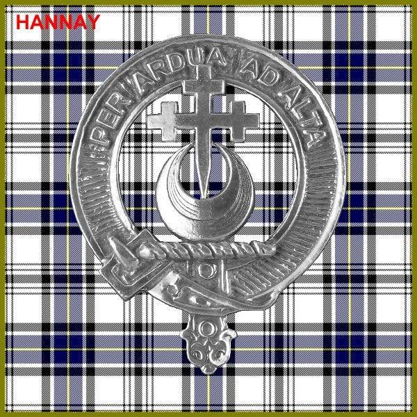 Hannay 8oz Clan Crest Scottish Badge Stainless Steel Flask