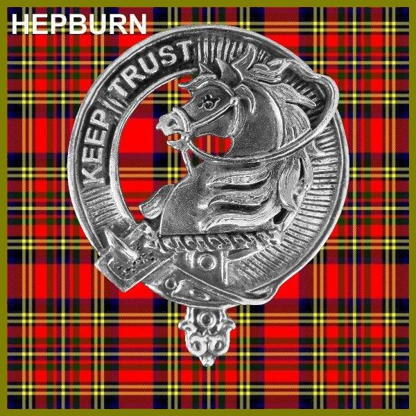 Hepburn 8oz Clan Crest Scottish Badge Stainless Steel Flask