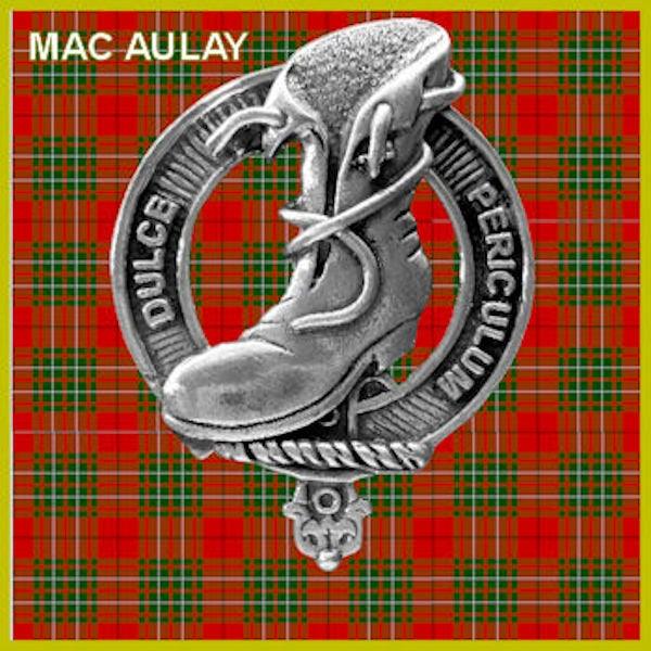 MacAulay 8oz Clan Crest Scottish Badge Stainless Steel Flask