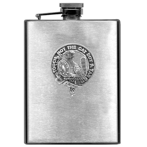 MacBain 8oz Clan Crest Scottish Badge Stainless Steel Flask