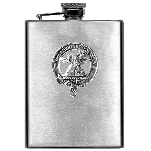 MacEwan 8oz Clan Crest Scottish Badge Stainless Steel Flask