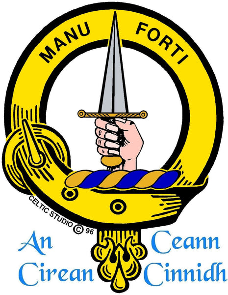 MacKay 8oz Clan Crest Scottish Badge Stainless Steel Flask