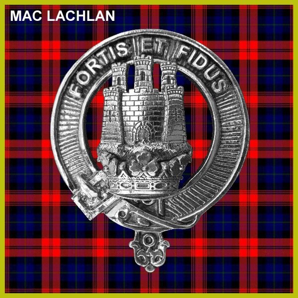MacLachlan 8oz Clan Crest Scottish Badge Stainless Steel Flask