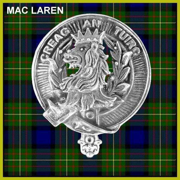 MacLaren 8oz Clan Crest Scottish Badge Stainless Steel Flask