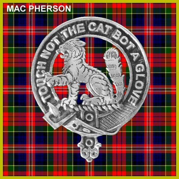 MacPherson 8oz Clan Crest Scottish Badge Stainless Steel Flask