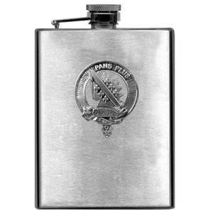 Marr 8oz Clan Crest Scottish Badge Stainless Steel Flask