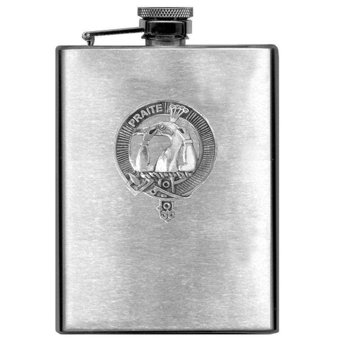 Murray (Tullibardine) 8oz Clan Crest Scottish Badge Stainless Steel Flask