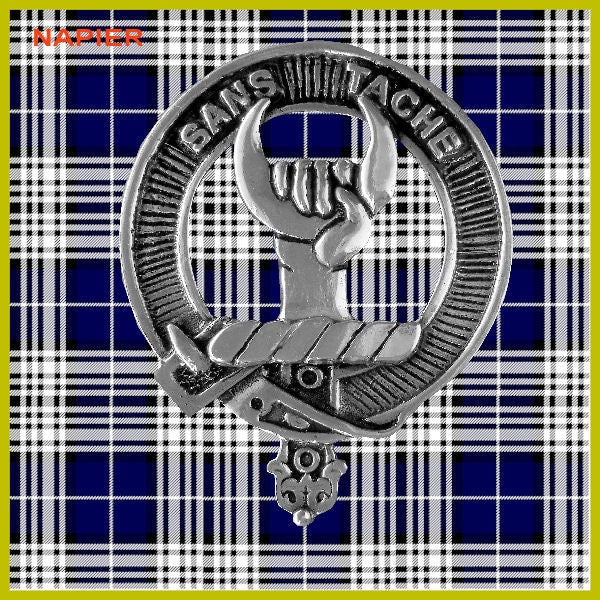 Napier 8oz Clan Crest Scottish Badge Stainless Steel Flask