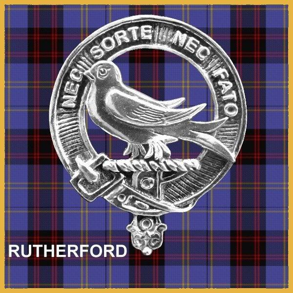 Rutherford 8oz Clan Crest Scottish Badge Stainless Steel Flask