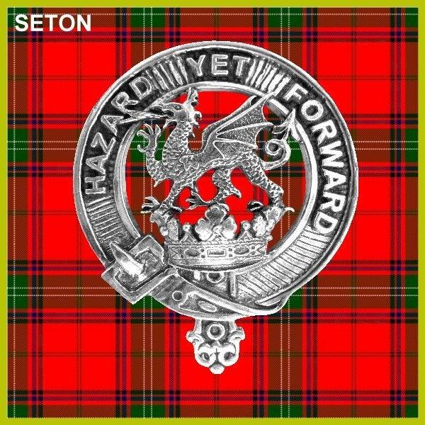 Seton 8oz Clan Crest Scottish Badge Stainless Steel Flask