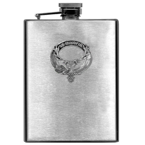 Calder 8oz Clan Crest Scottish Badge Stainless Steel Flask