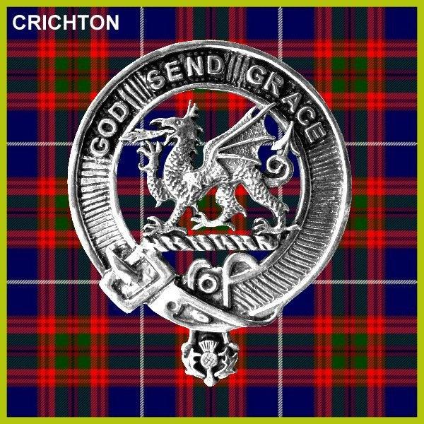 Crichton 8oz Clan Crest Scottish Badge Stainless Steel Flask