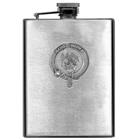 Drummond 8oz Clan Crest Scottish Badge Stainless Steel Flask