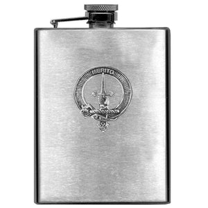 Dunlop 8oz Clan Crest Scottish Badge Stainless Steel Flask