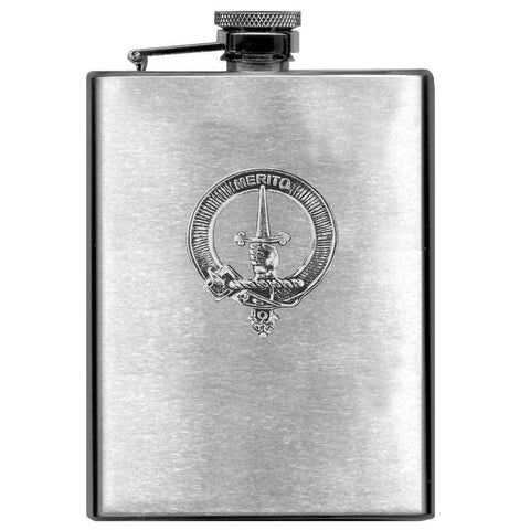 Dunlop 8oz Clan Crest Scottish Badge Stainless Steel Flask