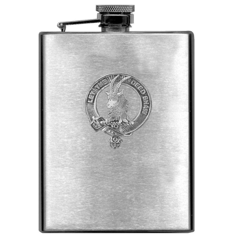 Fleming 8oz Clan Crest Scottish Badge Stainless Steel Flask