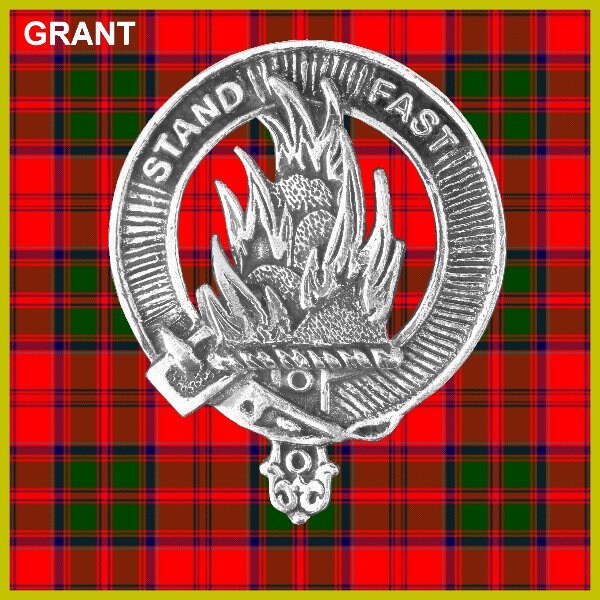 Grant 8oz Clan Crest Scottish Badge Stainless Steel Flask