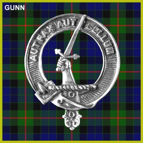 Gunn 8oz Clan Crest Scottish Badge Stainless Steel Flask