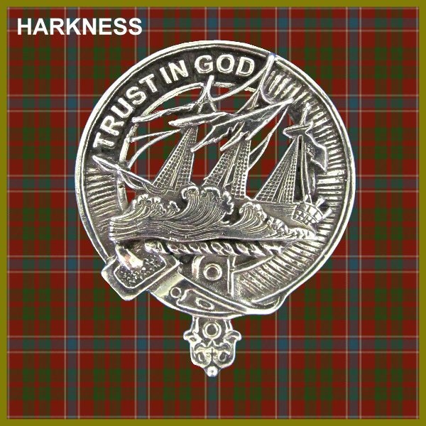 Harkness 8oz Clan Crest Scottish Badge Stainless Steel Flask