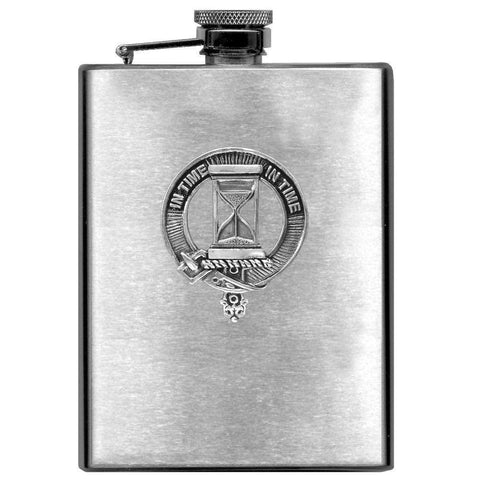 Houston 8oz Clan Crest Scottish Badge Stainless Steel Flask