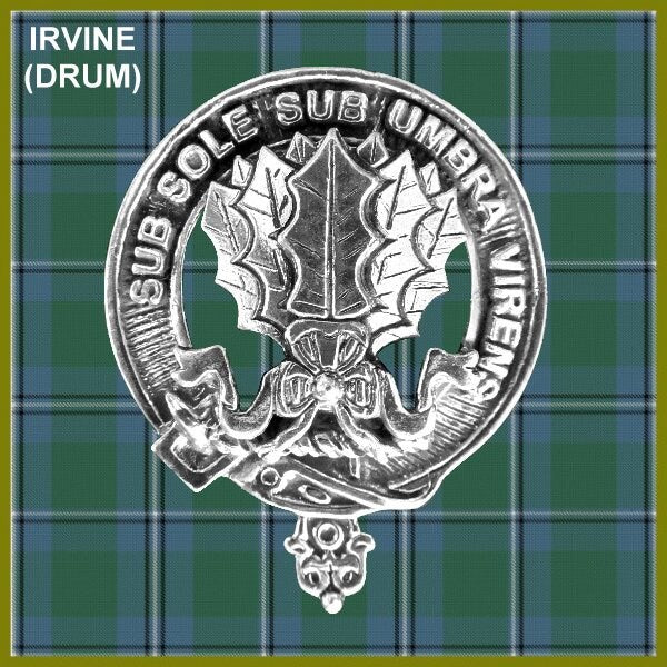 Irvine (Drum) 8oz Clan Crest Scottish Badge Stainless Steel Flask