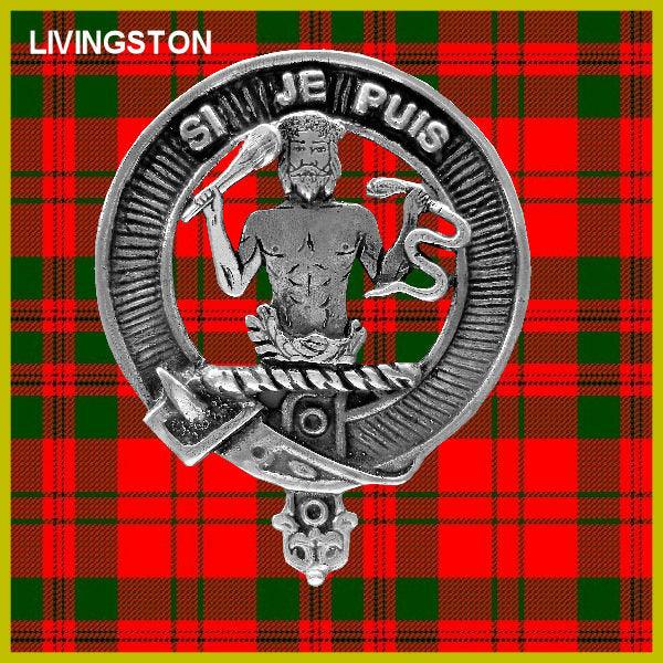 Livingston 8oz Clan Crest Scottish Badge Stainless Steel Flask