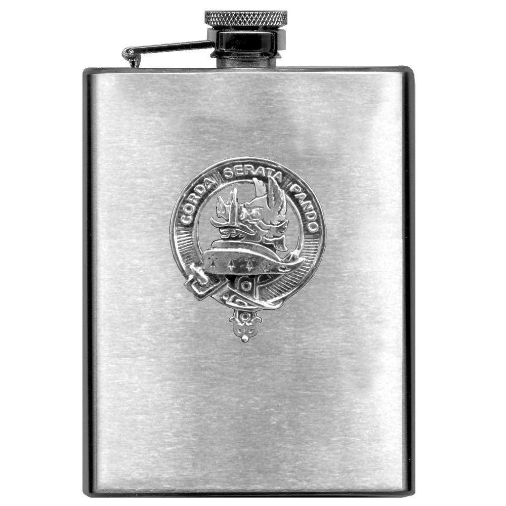 Lockhart 8oz Clan Crest Scottish Badge Flask
