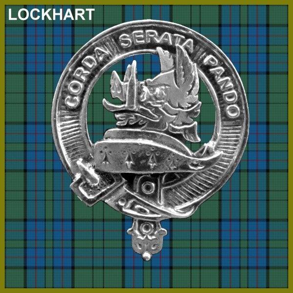 Lockhart 8oz Clan Crest Scottish Badge Flask