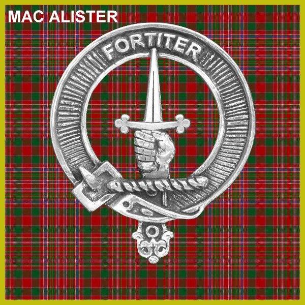 MacAlister 8oz Clan Crest Scottish Badge Stainless Steel Flask