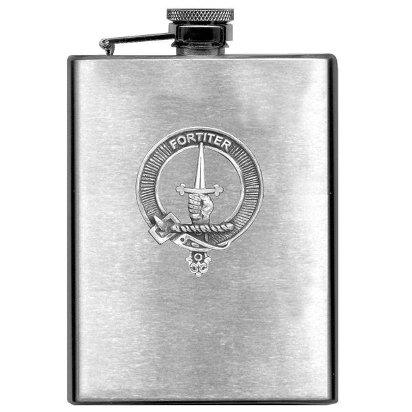 MacAlister 8oz Clan Crest Scottish Badge Stainless Steel Flask