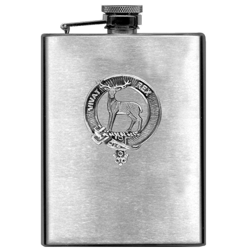 MacCorquodale 8oz Clan Crest Scottish Badge Stainless Steel Flask