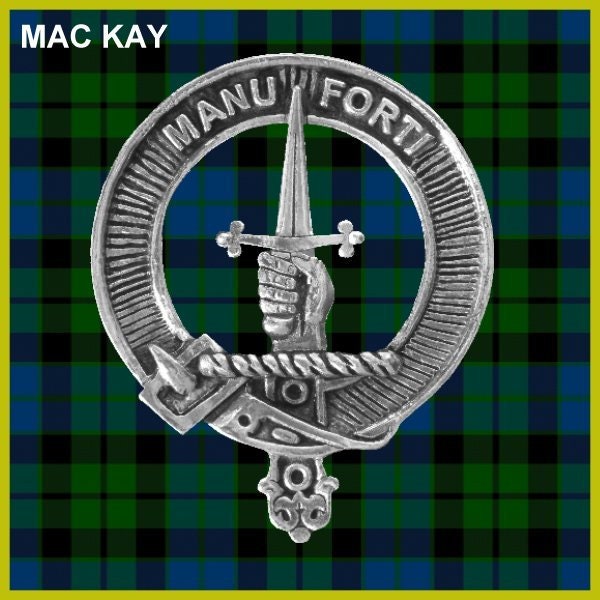 MacKay 8oz Clan Crest Scottish Badge Stainless Steel Flask