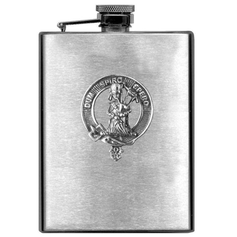 MacLennan 8oz Clan Crest Scottish Badge Stainless Steel Flask