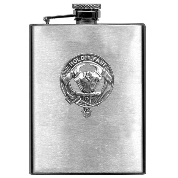 MacLeod (Harris) 8oz Clan Crest Scottish Badge Stainless Steel Flask