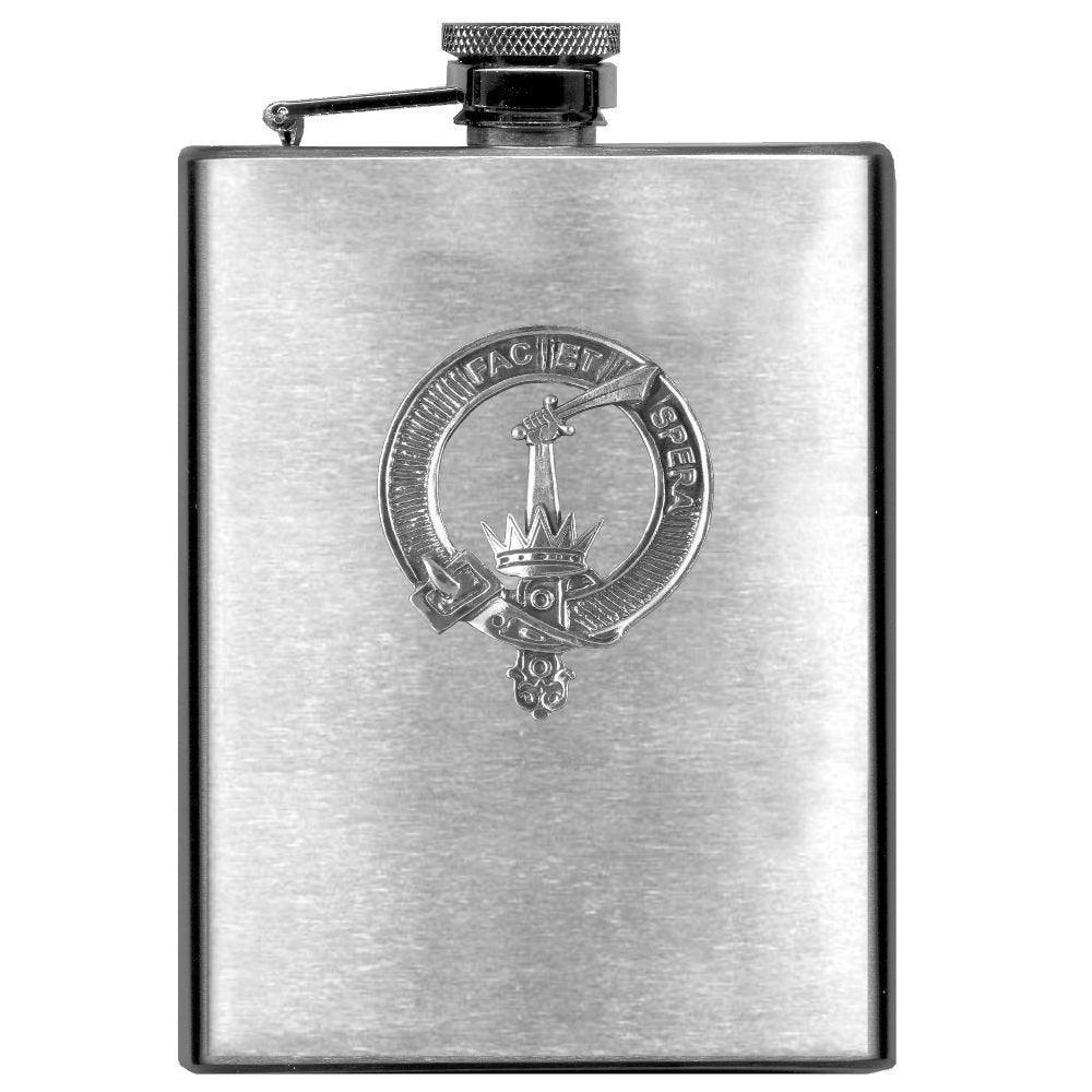 Matheson 8oz Clan Crest Scottish Badge Stainless Steel Flask