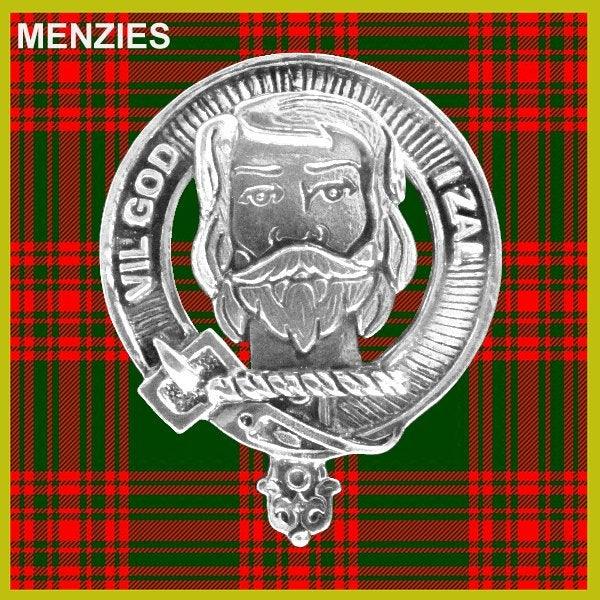 Menzies 8oz Clan Crest Scottish Badge Stainless Steel Flask