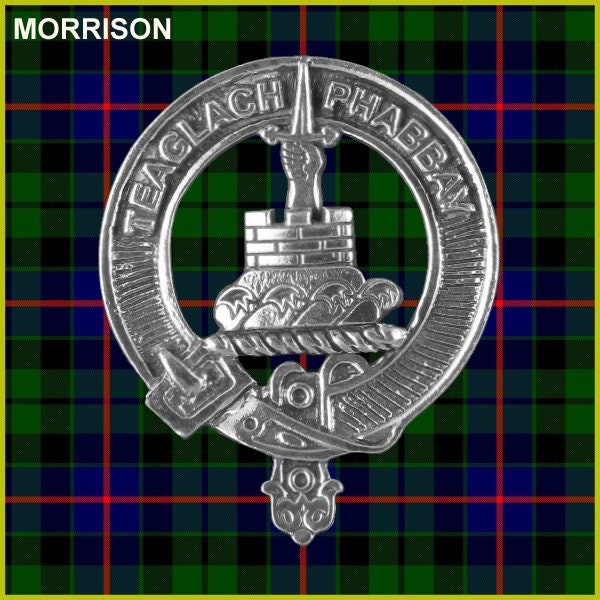 Morrison 8oz Clan Crest Scottish Badge Stainless Steel Flask