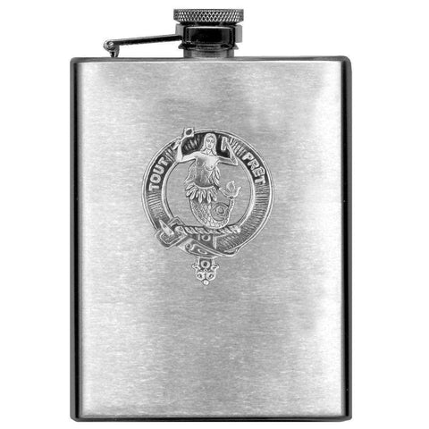 Murray (Mermaid) 8oz Clan Crest Scottish Badge Stainless Steel Flask