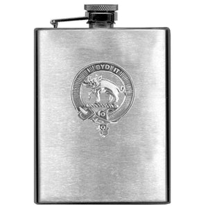 Nisbet 8oz Clan Crest Scottish Badge Stainless Steel Flask